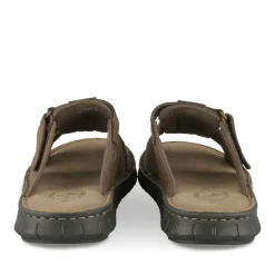 Mules MARRON Homme CUIR Motif Uni A Enfiler