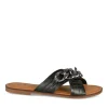 Mules NOIR Femme Motif Chaîne A Enfiler