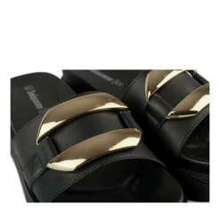 Mules NOIR Femme Motif Chaîne A Enfiler