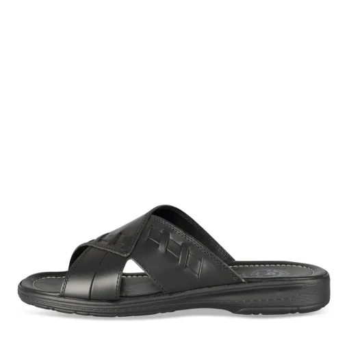 Mules NOIR Homme CUIR Motif Uni A Enfiler