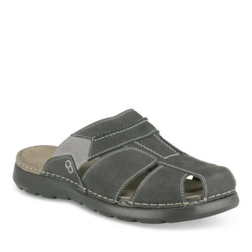 Mules NOIR Homme CUIR Motif Uni A Enfiler