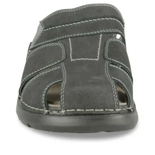 Mules NOIR Homme CUIR Motif Uni A Enfiler