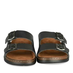 Mules NOIR Homme CUIR Motif Uni A Enfiler