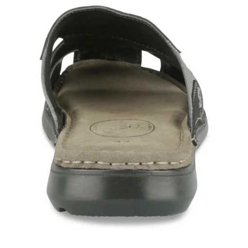 Mules NOIR Homme CUIR Motif Uni A Enfiler
