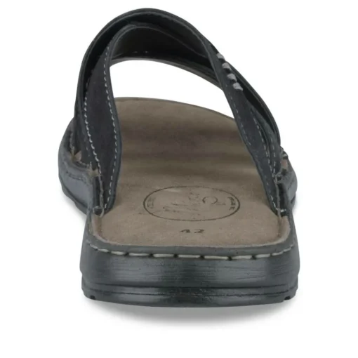 Mules NOIR Homme CUIR Motif Uni A Enfiler