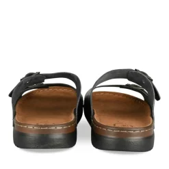 Mules NOIR Homme CUIR Motif Uni A Enfiler