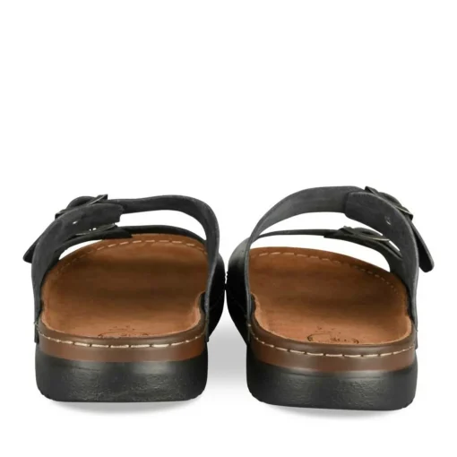 Mules NOIR Homme CUIR Motif Uni A Enfiler