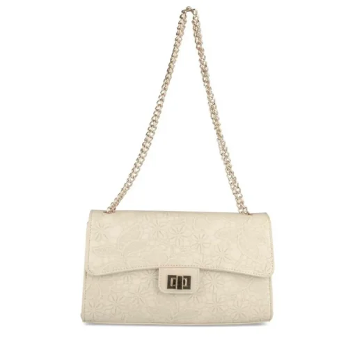 Sac à Main BEIGE Femme Motif Fleuri