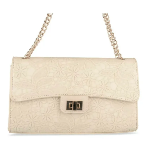 Sac à Main BEIGE Femme Motif Fleuri