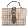 Sac à Main MARRON Femme Motif Carreaux