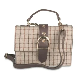 Sac à Main MARRON Femme Motif Carreaux