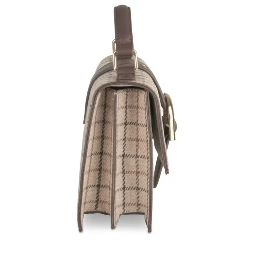 Sac à Main MARRON Femme Motif Carreaux