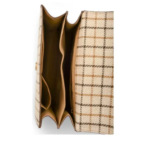 Sac à Main MARRON Femme Motif Carreaux