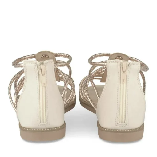 Sandales BEIGE Femme Motif Uni Fermeture éclair