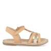 Sandales BEIGE Fille CUIR Motif Uni Boucle