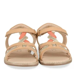 Sandales BEIGE Fille CUIR Motif Uni Boucle