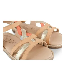 Sandales BEIGE Fille CUIR Motif Uni Boucle