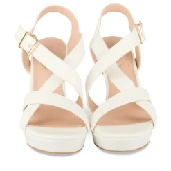 Sandales BLANC Femme Motif Uni Boucle