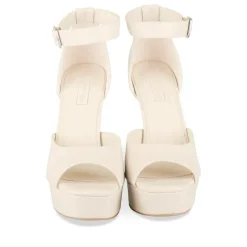 Sandales BLANC Femme Motif Uni A Enfiler