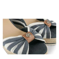 Sandales BLANC Femme Motif Rayures Boucle