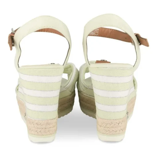 Sandales BLANC Femme Motif Rayures Boucle