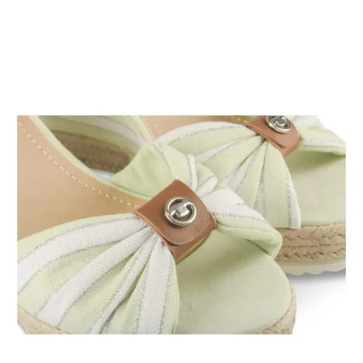 Sandales BLANC Femme Motif Rayures Boucle