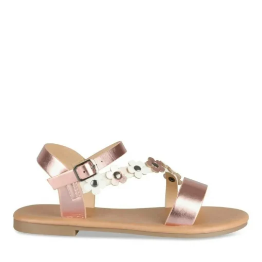 Sandales BLANC Fille Motif Iridescent Boucle
