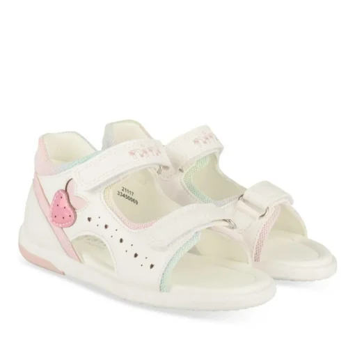 Sandales BLANC Fille Motif Iridescent Scratch