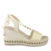 Sandales Corde BEIGE Femme Motif Paillettes Lacets