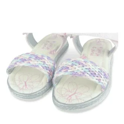 Sandales Corde ROSE Fille Motif Tressé Scratch