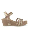 Sandales Liège BEIGE Femme Motif Fleuri Boucle