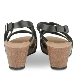 Sandales Liège NOIR Femme Motif Animal Boucle