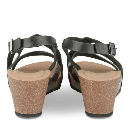 Sandales Liège NOIR Femme Motif Animal Boucle