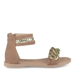 Sandales MARRON Fille Motif Uni Fermeture éclair