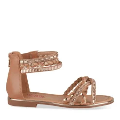Sandales MARRON Fille Motif Tressé Fermeture éclair