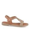 Sandales MARRON Fille Motif Paillettes Boucle