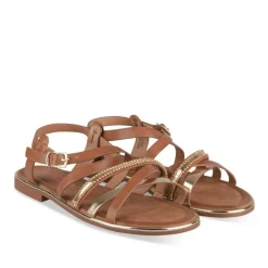 Sandales MARRON Fille Motif Iridescent Boucle