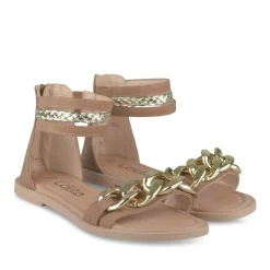 Sandales MARRON Fille Motif Uni Fermeture éclair