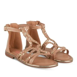 Sandales MARRON Fille Motif Tressé Fermeture éclair