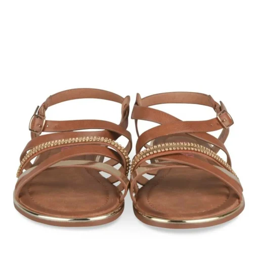 Sandales MARRON Fille Motif Iridescent Boucle