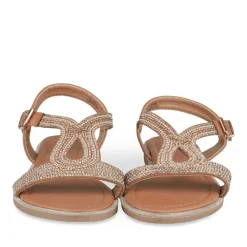 Sandales MARRON Fille Motif Paillettes Boucle