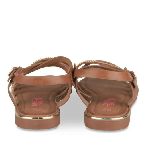 Sandales MARRON Fille Motif Iridescent Boucle