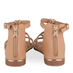 Sandales MARRON Fille Motif Tressé Fermeture éclair
