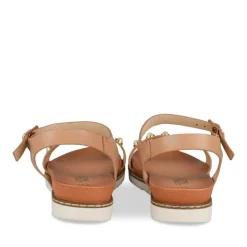 Sandales MARRON Fille Motif Perle Boucle