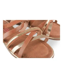 Sandales MARRON Fille Motif Iridescent Boucle