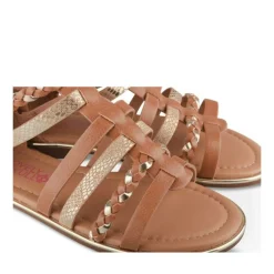 Sandales MARRON Fille Motif Tressé Fermeture éclair