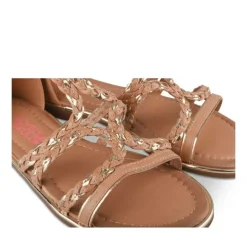 Sandales MARRON Fille Motif Tressé Fermeture éclair