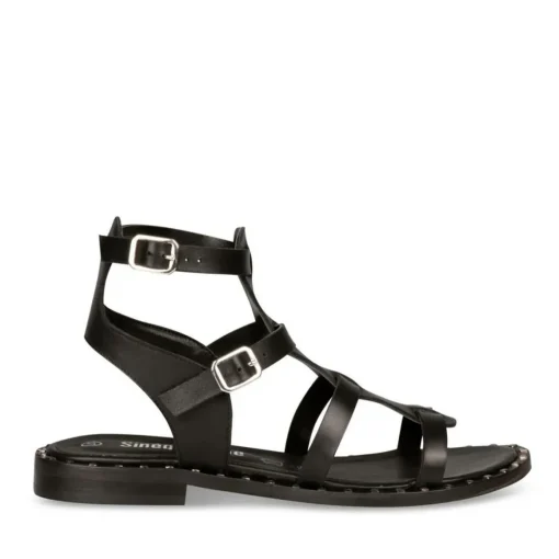 Sandales NOIR Femme CUIR Boucle
