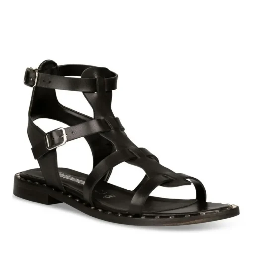 Sandales NOIR Femme CUIR Boucle