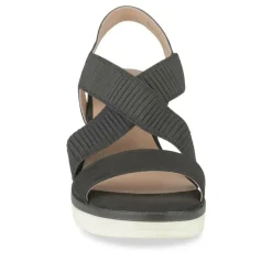 Sandales NOIR Femme Motif Uni Elastique